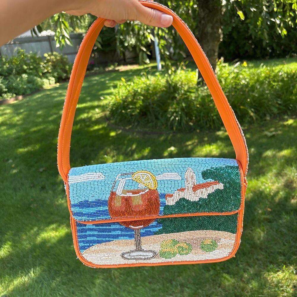 Staud Sunset Spritz Tommy Beaded Bag